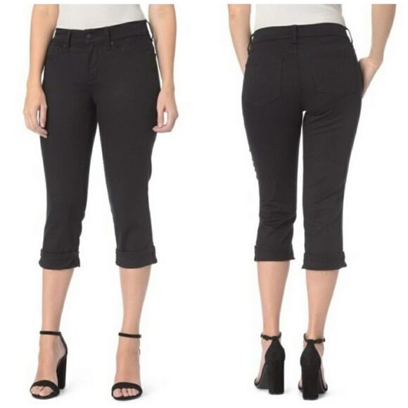 NYDJ Marilyn crop jeans black denim sz 14 - Picture 1 of 10